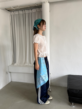 pintuck wide track pants 
