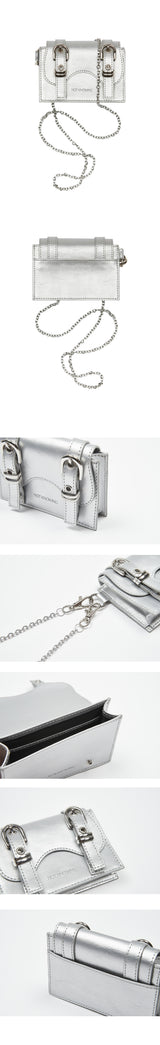 SADDLE BELTED MICRO BAG (SILVER)
