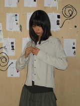 SNAP HOODIE SHIRT (SAND GREY)