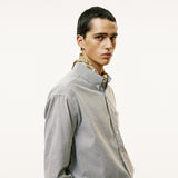 chest pocket tip oxford shirt grey