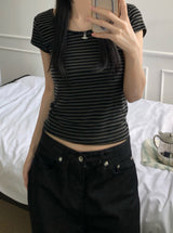 Noah Stripe U-neck T-shirt (3 colors)