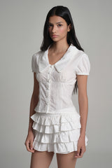 Milk jam bakery blouse, White