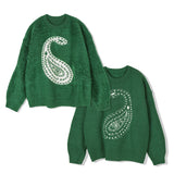 リバーシブルペイズリースウェット/BULKY BRUSH REVERSIBLE PAISLEY SWEATER GREEN