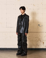 Circle Leather Blazer (Black)