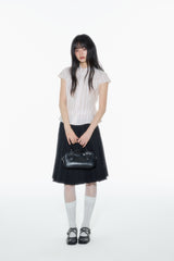 ピンクストライプスリーブシャツ