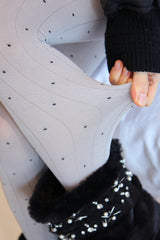 mini dot line tights (gray)