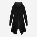 Detach Panel Knit Hoodie / Black