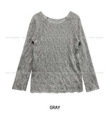 Bubble Punching Boat Neck Loose Fit Knit
