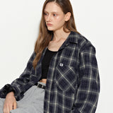 Oversized Check Shirt Blue