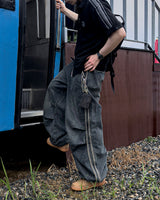 DRASLOW TRACK WIDE DENIM PANTS