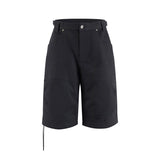 (DUC) 2Way ZipOff Biker Pants Black