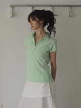 dancing orchid standard slim-fit PK T-shirts (tropical green) 2sizes