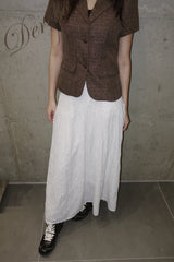 hot sealing plaid white long skirt