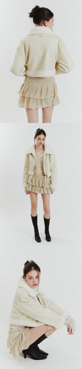 ANGELA KNIT SKIRT grey beige