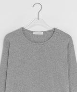 Achu ブラッシュド ベーシック ラウンド ロングスリーブ Tシャツ