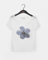 カメンフラワーシースルーショートスリーブTシャツ