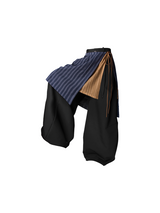 RELABEL Spatial Relations (Offset) Double-Layer Colour-Woven Detachable Waistband Curved-Leg Oversized Twill Trousers