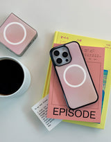 [MADE]ピーチピンク ブラックエポキシ MagSafe iPhoneケース