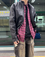 track leather jacket