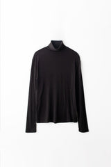ソフトタートルネックTシャツ (ブラック)