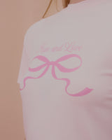 ラブリボンクロップTシャツ-PINK
