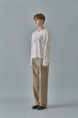 Rose half neck top_black