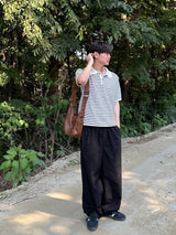 [Premium] Dail boucle stripe collar knit
