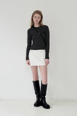 KIRSH PLAIN STRIPE SLIM FIT LONG SLEEVE [BLACK]