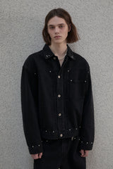 Studded selvage washed denim - Jacket