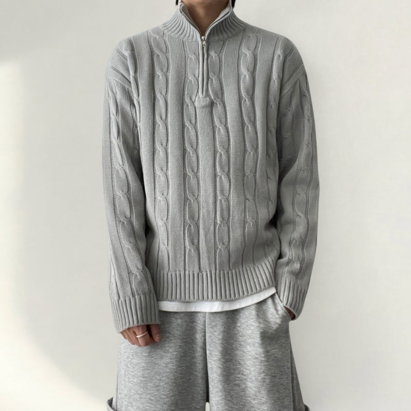 Classic Cable Zip-Up Knit