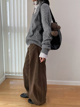 [High quality line] Twisted Deep V-neck Long Sleeve Knitwear