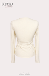 daisy scarf chiffon shirring blouse top