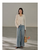 Antique Crochet Punching Long Sleeve Cardigan