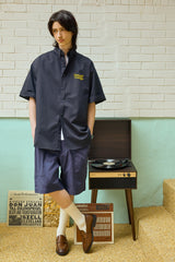 Yellow Dream Star Soft Navy Short-Sleeved Shirt [Unisex]