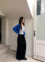 Snap Button Cotton D Ring Wide Pants (3color)