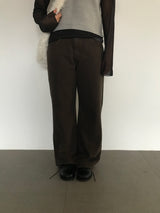 Pigment Straight Cotton Pants (2color)