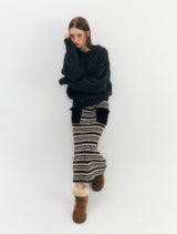 Knit Pocket Skirt (Navy)
