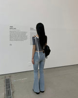 ローライトデニムブーツカットパンツ