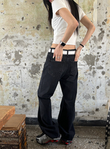 [Unisex] アンダーカッティングブーツカットパンツ