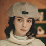 VARZAR Logo Easy Fit Newsboy Cap / Warmtaupe