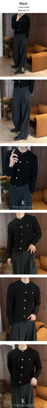 [ESSENTIAL LINE] Round neck basic cardigan(2color)