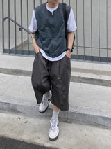 Pintuck Twill Bermuda Pants 3C