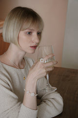 silver925 flower pearl ring