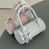Y2K Polka Dot Mini Boston Top Handle Crossbody Bag