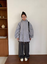 [unisex] ホームパー フード オーバー ボンバー ジャケット