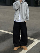 ONE SIDE SNAP BUTTON SWEAT PANTS