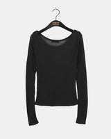 カラットレイヤードシースルーテンセルUネックTシャツ