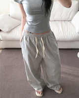 [Unisex/Summer Pants] Lev Linen Stripe Banding Pants (4 colors)