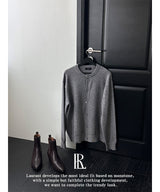 [ESSENTIAL LINE] Round neck basic cardigan(2color)