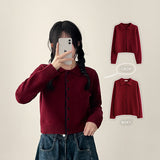 Monet Snap Color Scheme Point Boxy Knit Cardigan